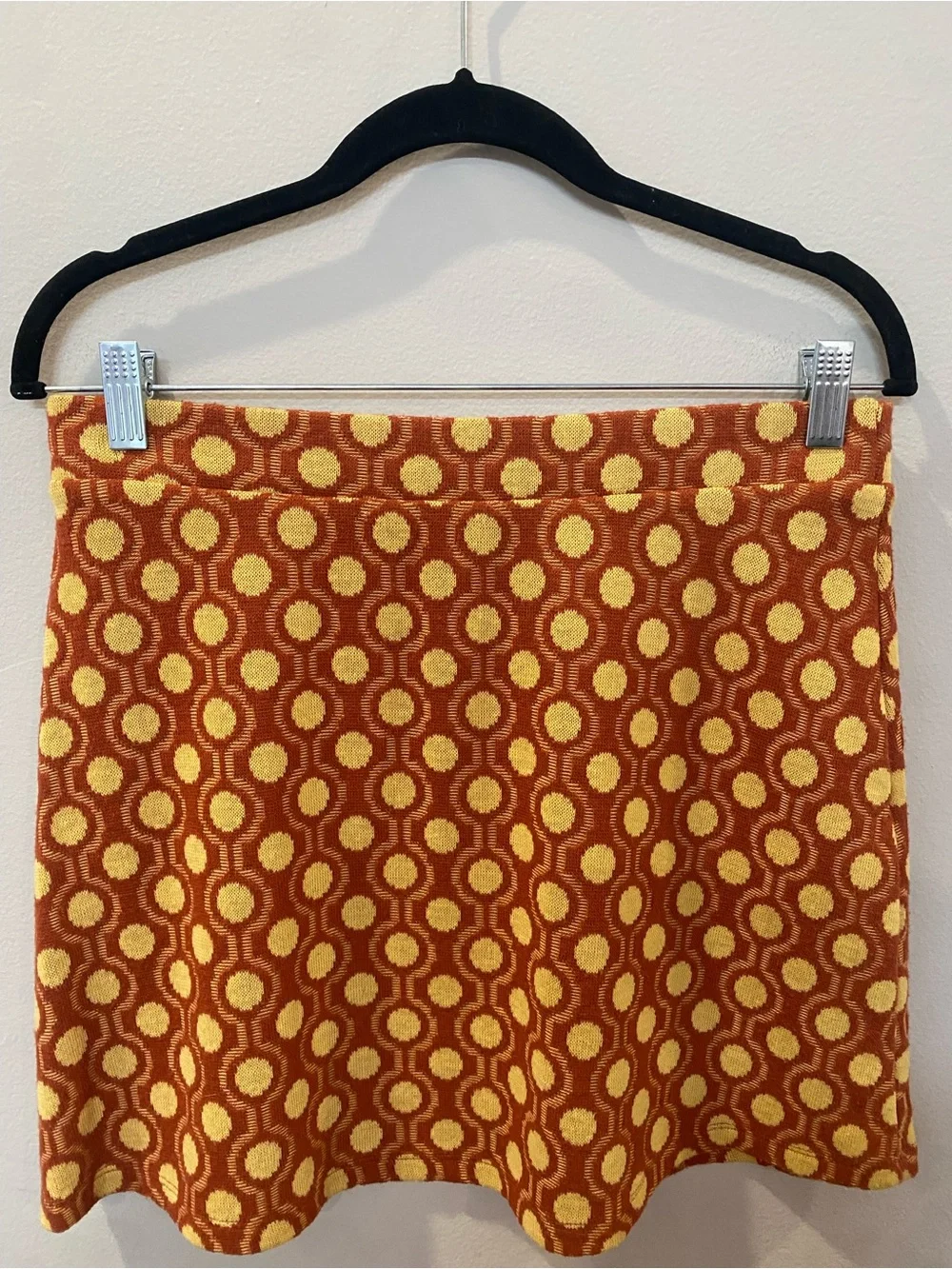 Zara 70s Style Retro Rust & Yellow Polo & Skirt Set AS SEEN ON YELLOWJACKETS